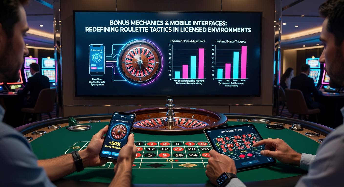 Close-up of roulette wheel with bonus progress bar and live statistics in a mobile licensed casino environment