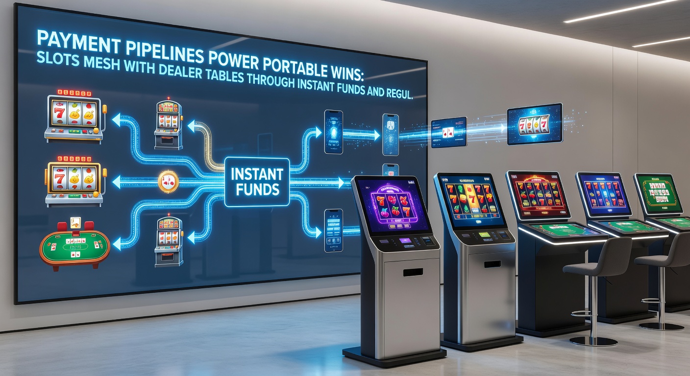 Infographic illustrating payment flow from slot payout to live dealer bet, with icons for e-wallets, instant credits, and bonus multipliers