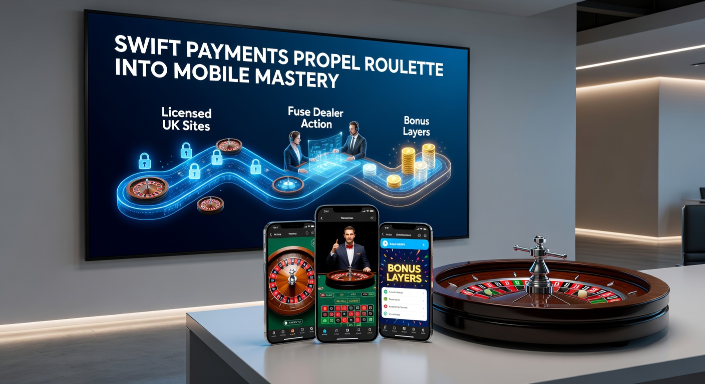 Live dealer at a high-tech roulette table with mobile payment notifications and bonus wheel overlays, capturing the fusion of speed, strategy, and excitement