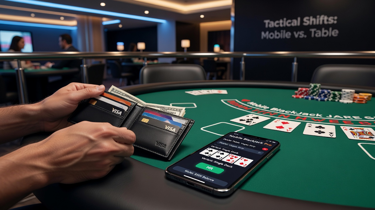 Live dealer blackjack table on mobile screen showing real-time wallet transaction confirmation